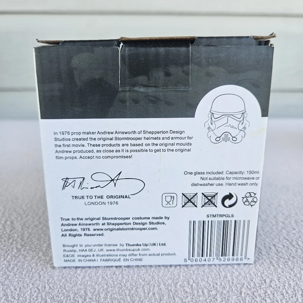 Star Wars Stormtrooper Helmet Drinking Glass 150ml Shepperton Design Studios